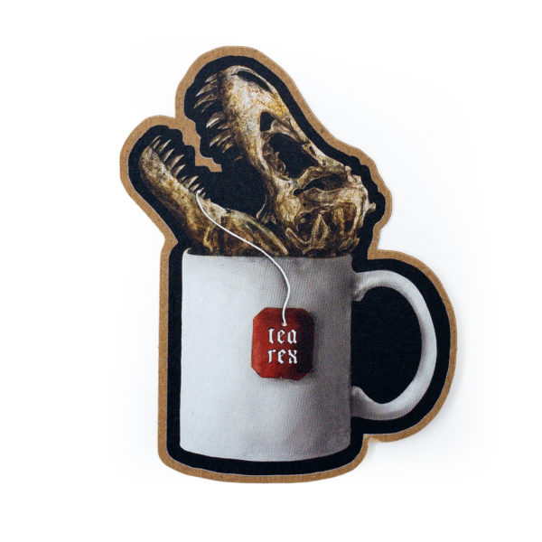 "Tea Rex" Paper sticker by Sebastian Nabel