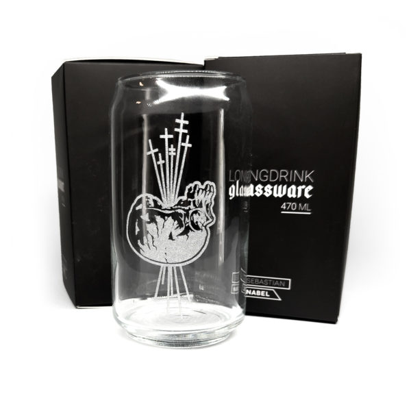 Engraved Descending glass with sleek design and 470ml capacity